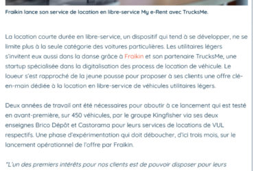 Fraikin et TrucksMe se lancent dans la location en libre-service
